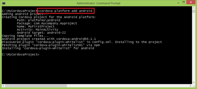 Step 4 - Configure Cordova to Build for Android