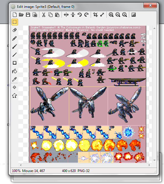 png dello sprite del gioco