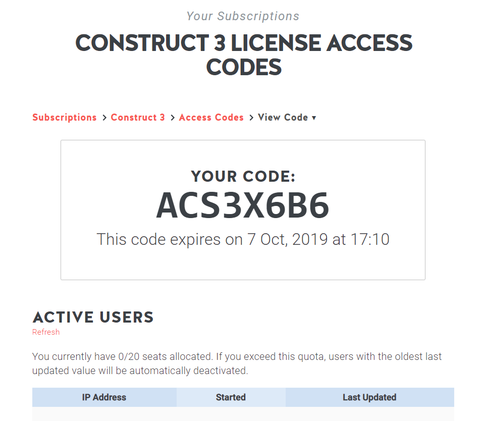 Access code