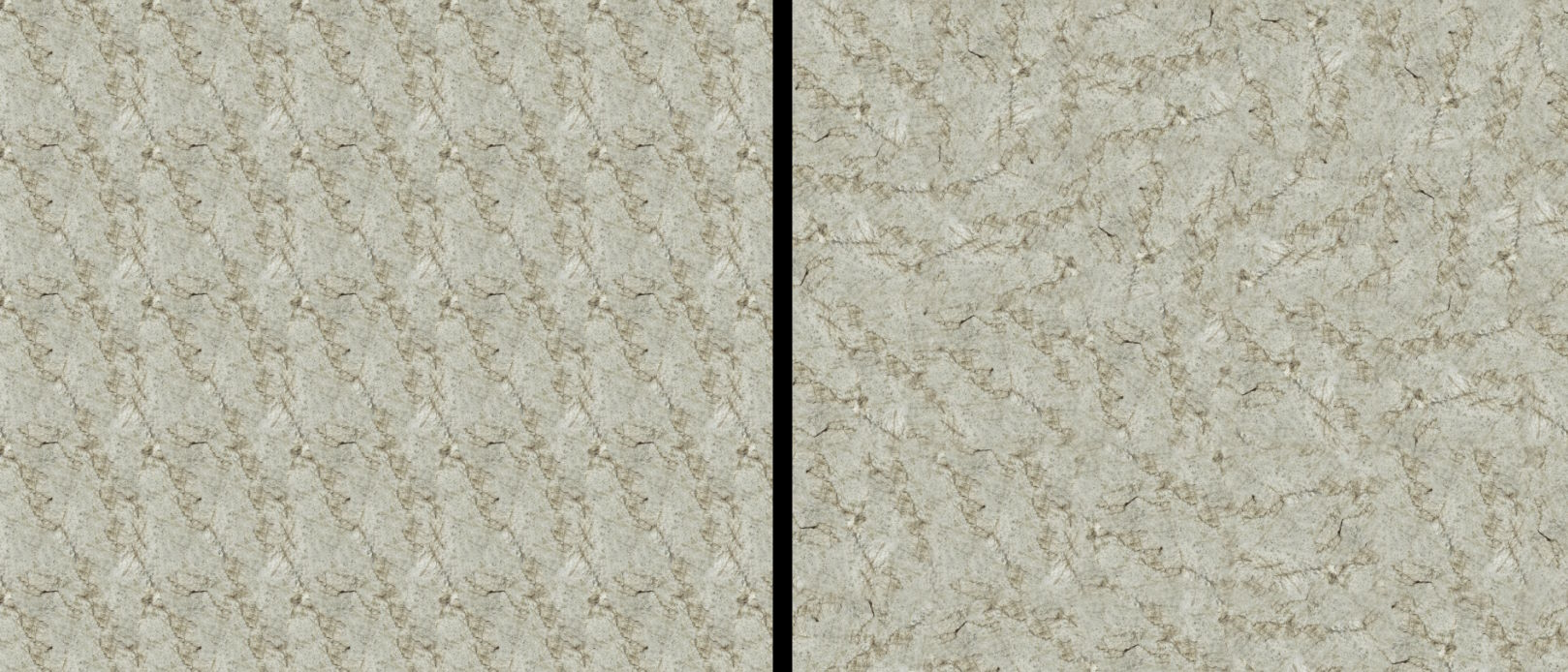 Left: standard tiling. Right: randomized tiling.