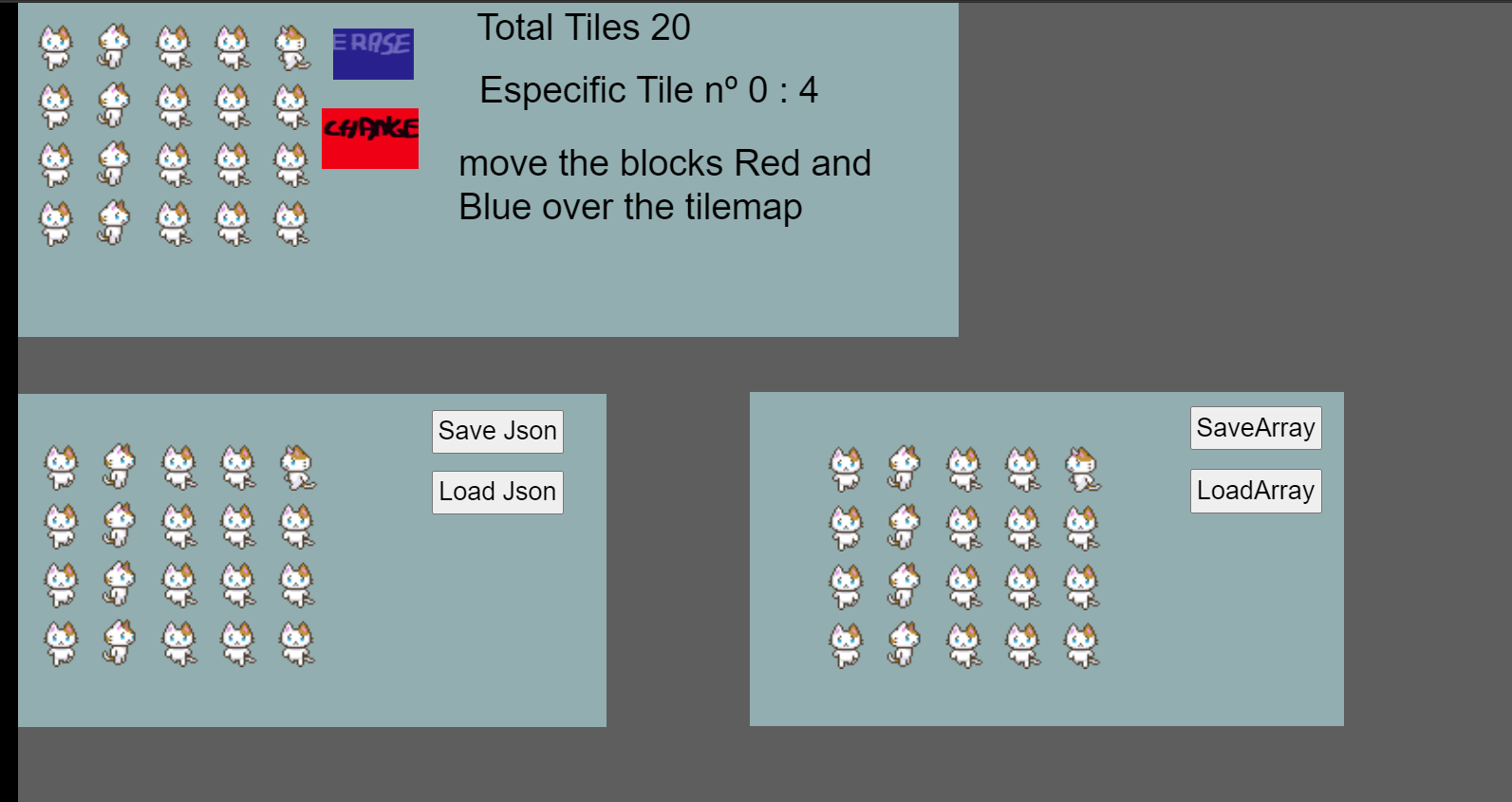 How to use Tilemaps , Erase , Set tiles , Import Export , Json
