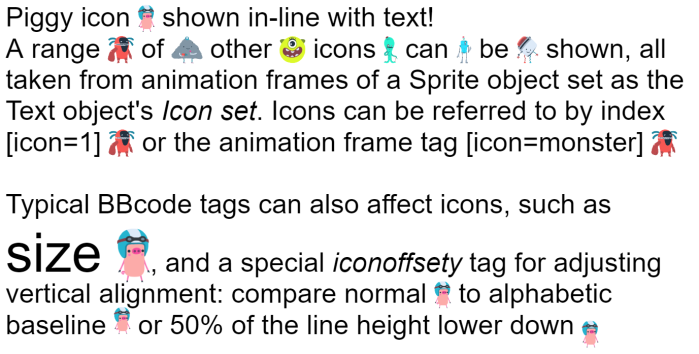 Example of using icons inline in text