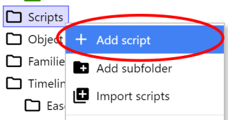 Adding a script file to a project