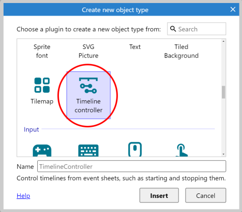 Adding the Timeline Controller object, if it is not already in the project.