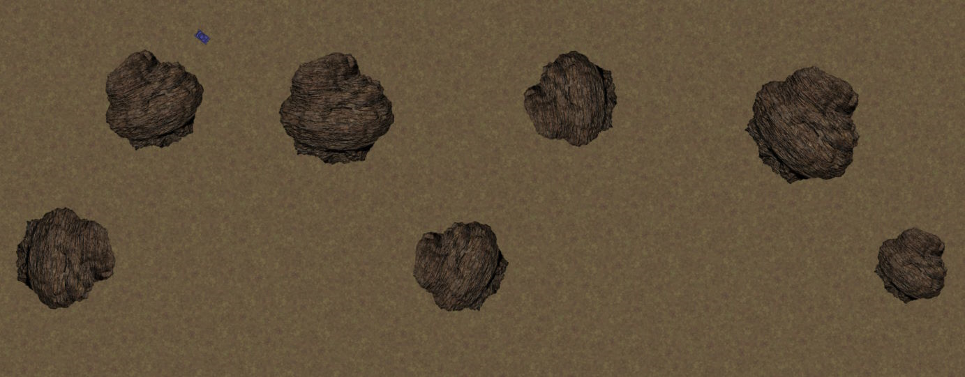 Some rocks acting as obstacles for movement.