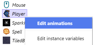 Editing the player's animations