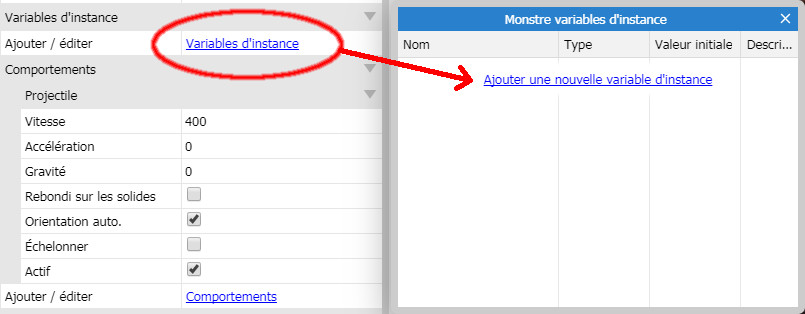 Éditer les variables d'instance