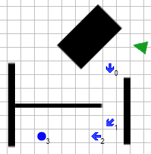 Nodes along the path in the pathfinding behavior