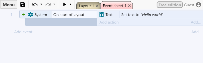 The Event Sheet View