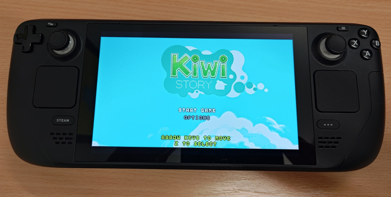 Kiwi Story running on the Steam Deck as a Linux export