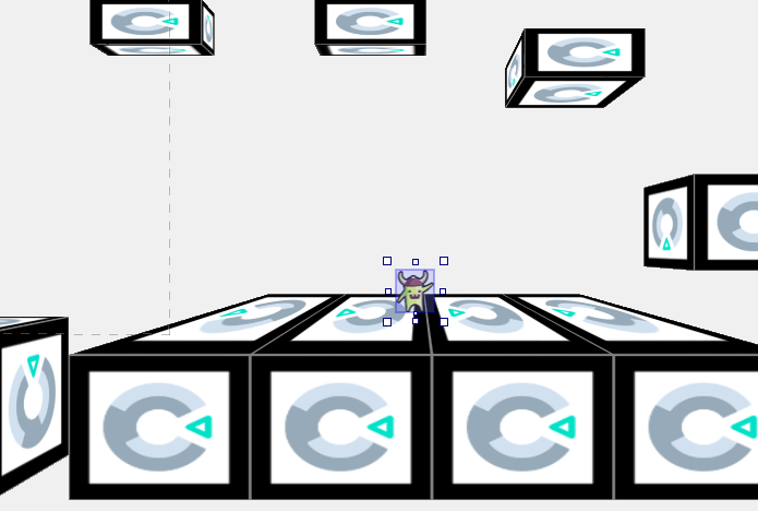 Using 3D shapes in the Layout View in the 3D Platforms example