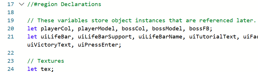 A code region denoted by a special comment which then becomes collapsible