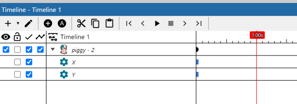 The Timeline Bar with the sprite added.