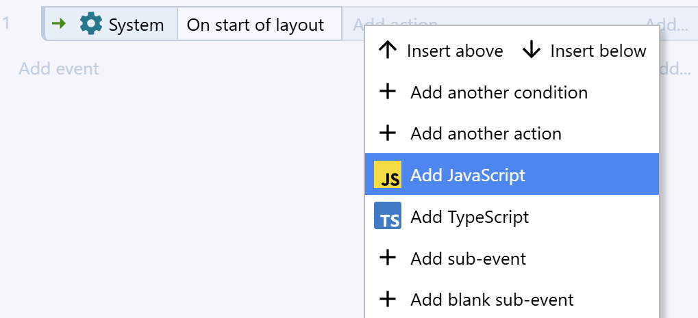 Scripts in event sheets - Construct 3 Documentation