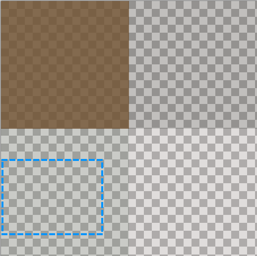 Spritesheet resized to 2x2, with original sprite area shown
