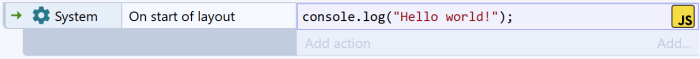Your first line of JavaScript code!