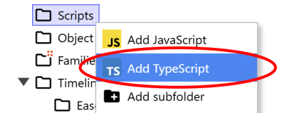 Adding a script file to a project