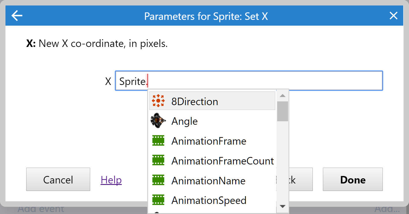 The Parameters dialog - Construct Animate Documentation