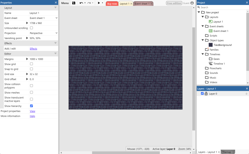 Zoomed out view of layout