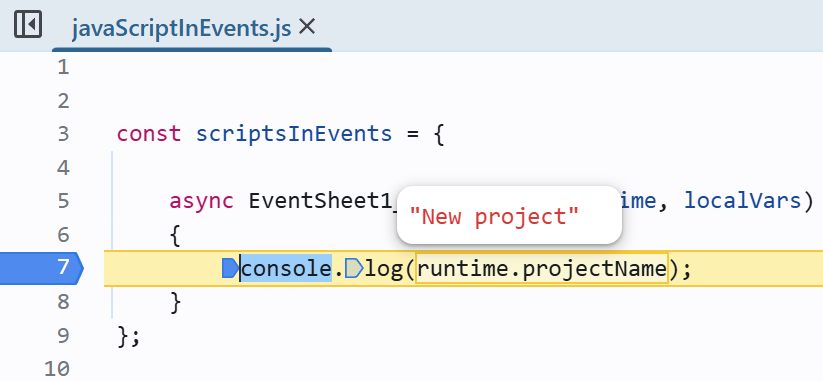 Debugging script - Construct Animate Documentation