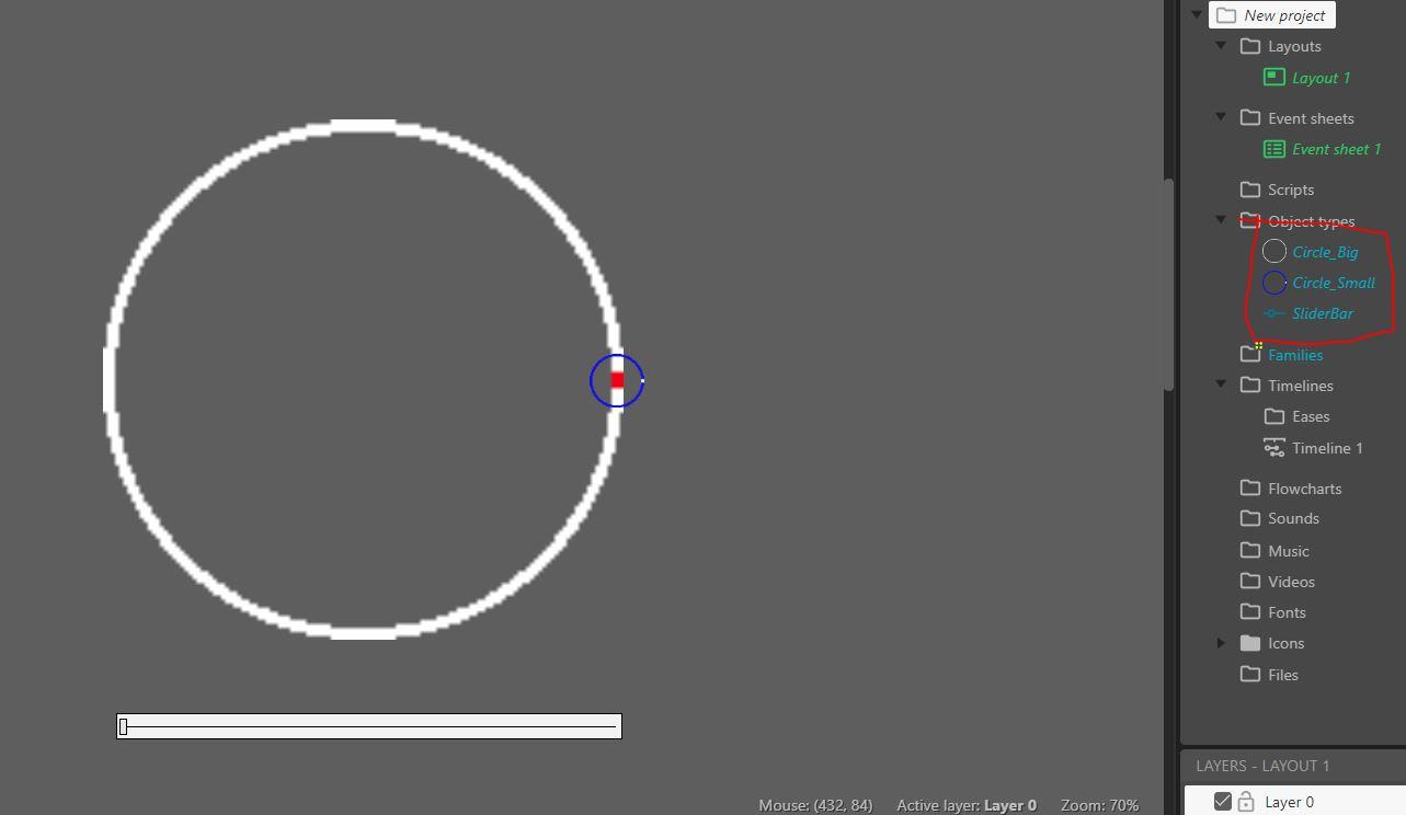 How do I make an object move in circular path while I am draging