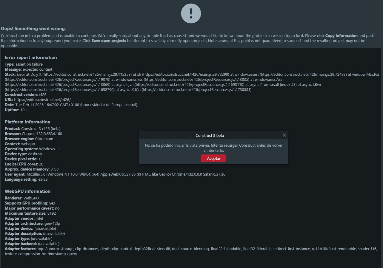 Problem whith Construct ver. R426 - Game Makers Help