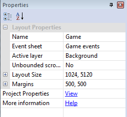 The Properties Bar - Construct 2 Documentation