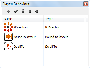 The Object Behaviors dialog - Construct 2 Documentation