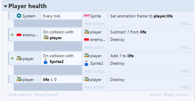 Player's Health Anyone know the events for health hearts? - Game Makers Help