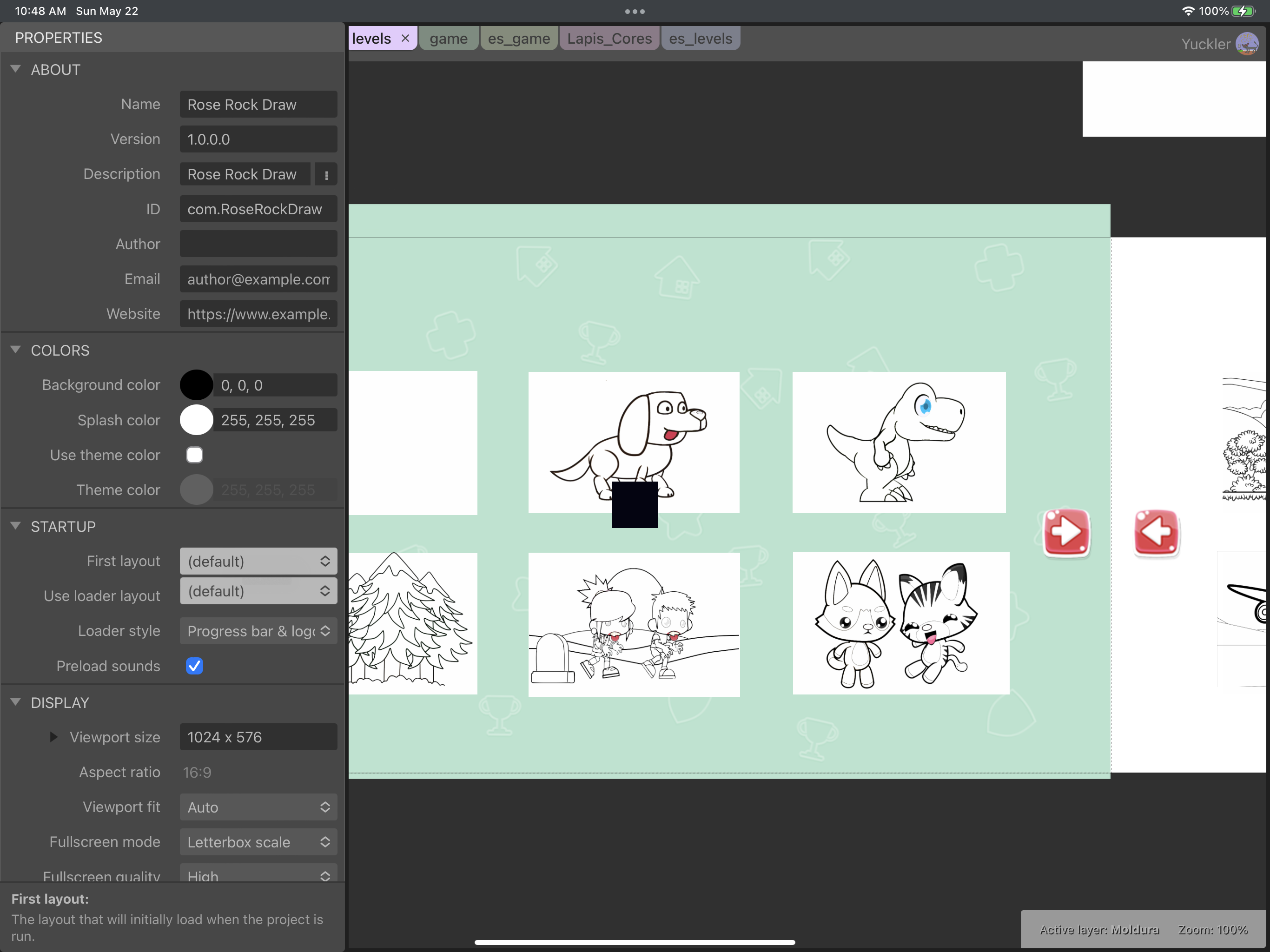 How do I choose the initial layout? - Game Makers Help