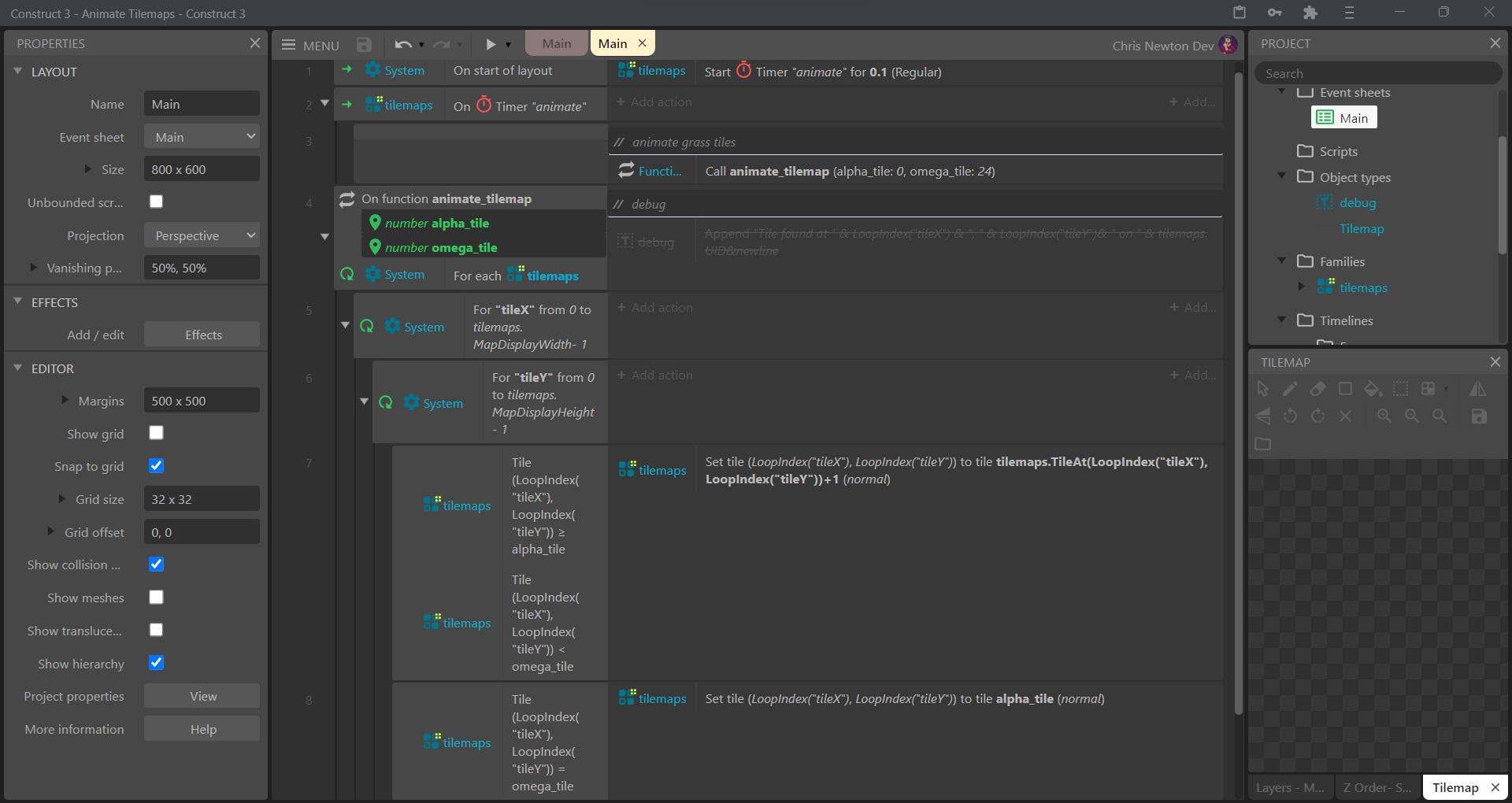Animating tilemaps during runtime - Game Makers Help