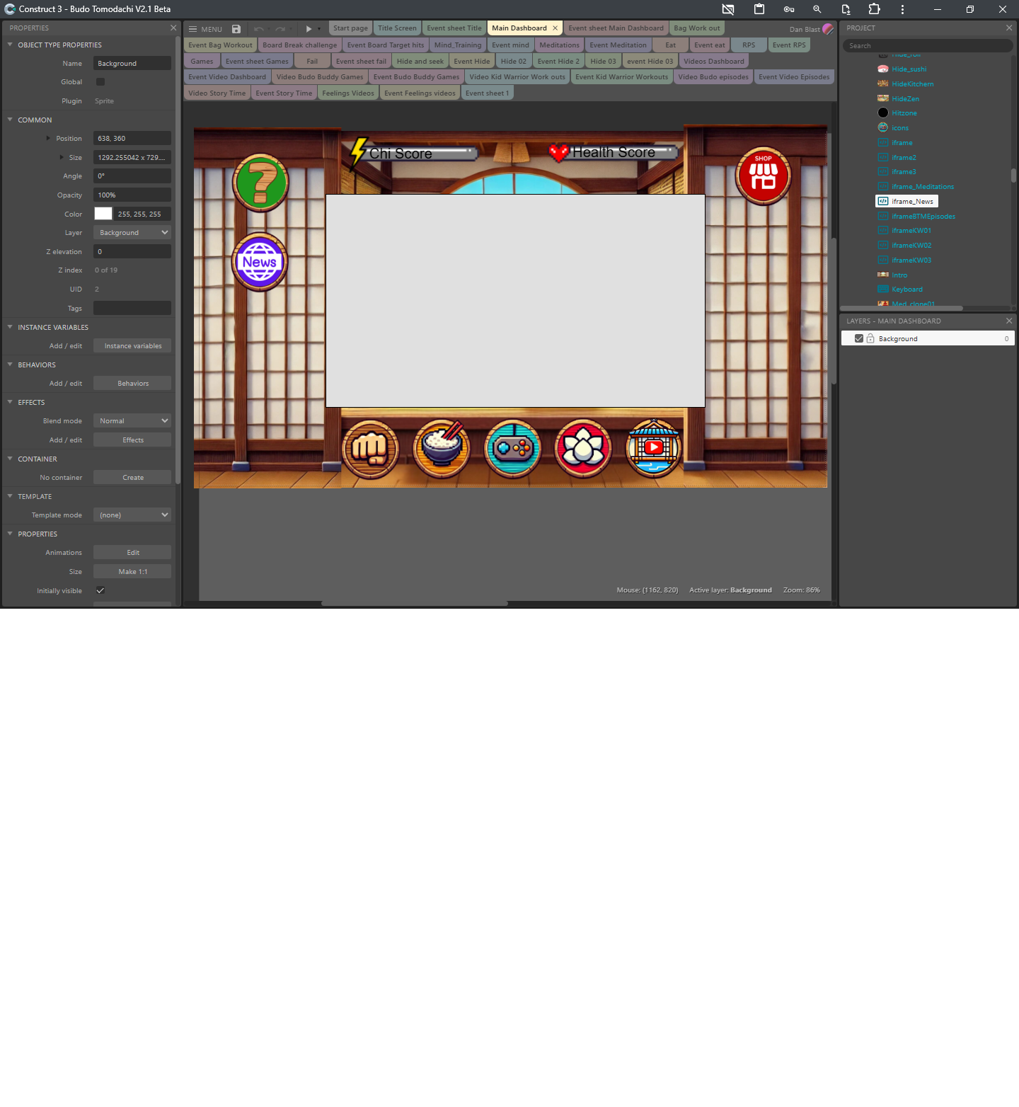 Can't seem to click on iframe in edit mode. - Game Makers Help