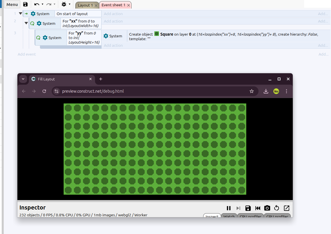Cover layout with created objects - Game Makers Help
