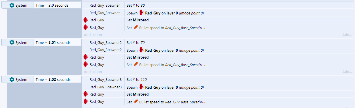How do I spawn multiple sprites at the same time?