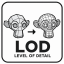 Construct 3 LOD 3D model switcher branch icon