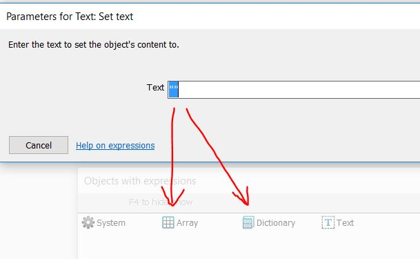How do I set text from Dictionary (or Array)?