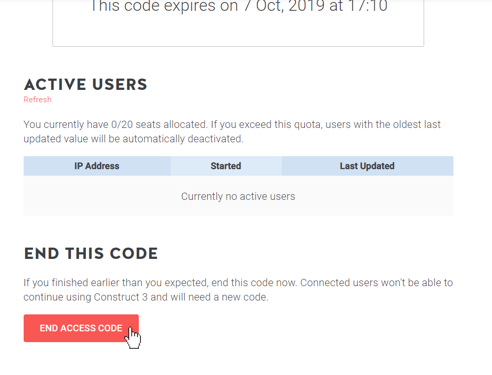 Access codes