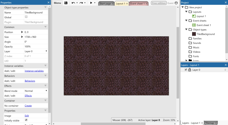 Zoomed out view of layout