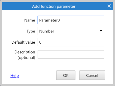 The Add/edit function parameter dialog