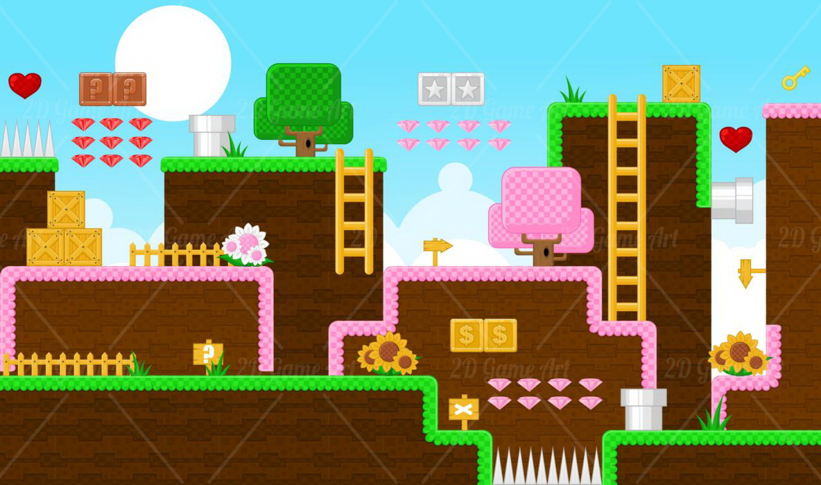 Fantasy Platformer Tileset Game Tilemaps