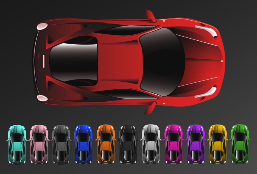 Graphic - Cars Top View - Game Sprites