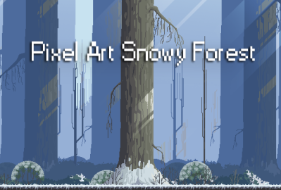 Pixel Art Snowy Forest main cover image