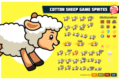 Cotton Sheep Game Sprites main cover image