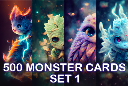 500 monster pictures images cards - Set 1