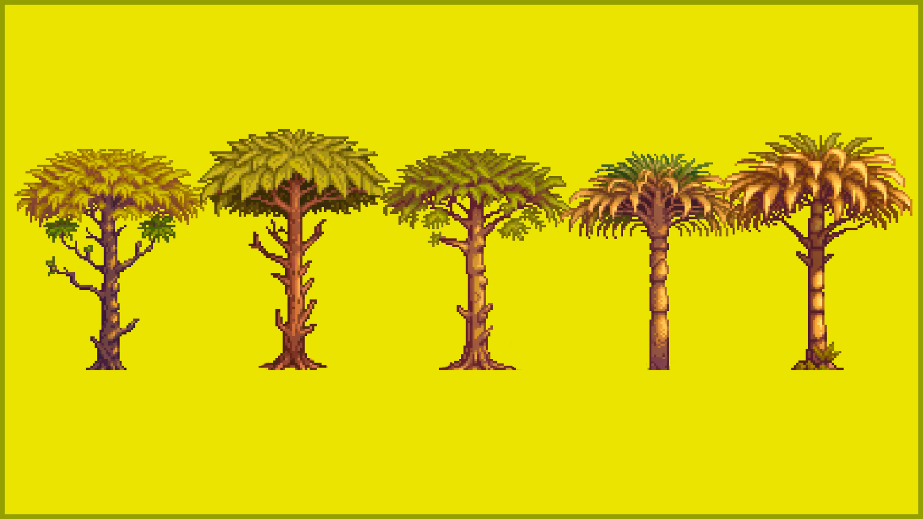 Trees Savanna Pixel Art Pack - Game Sprites
