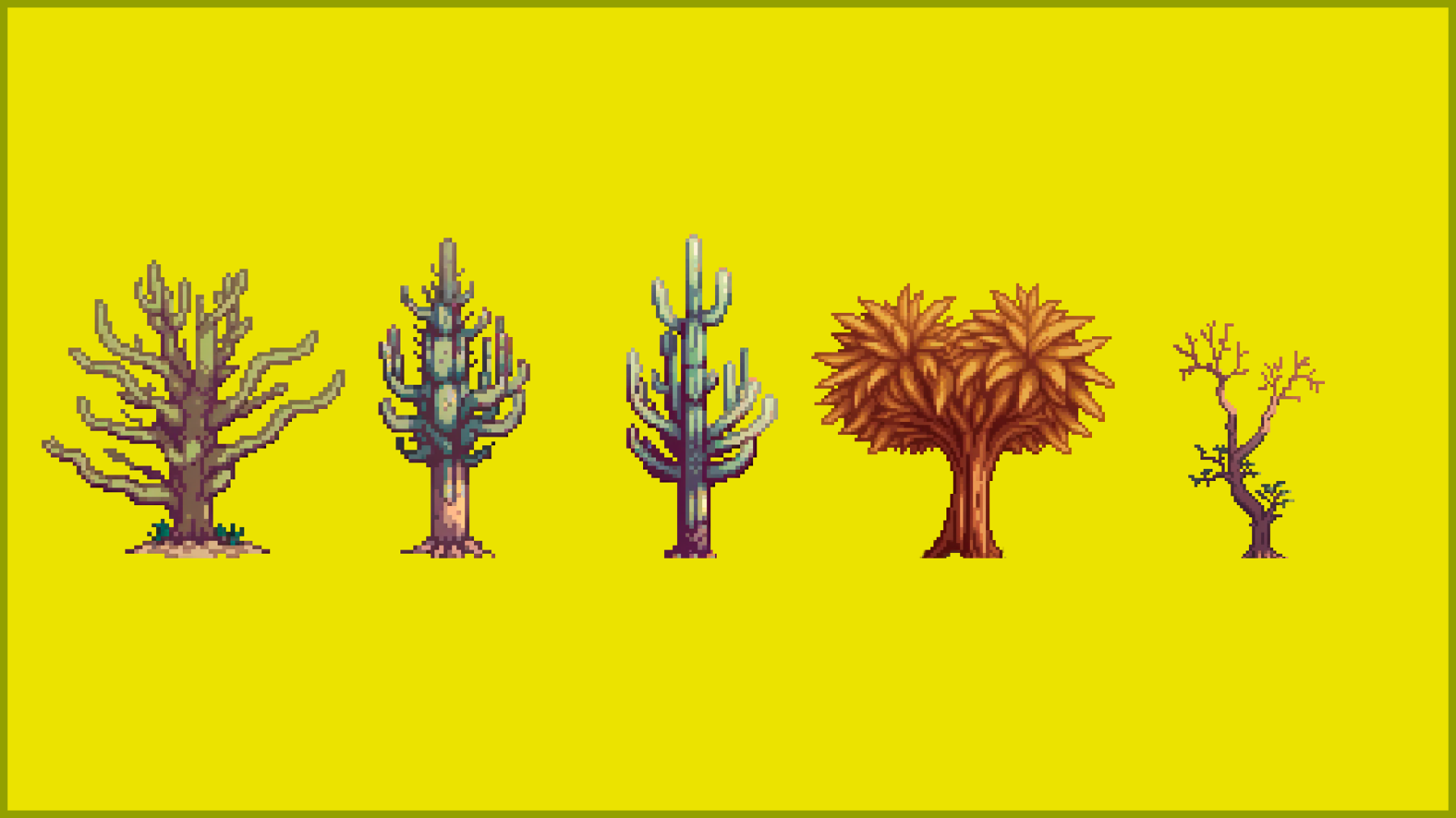 Trees Savanna Pixel Art Pack - Game Sprites
