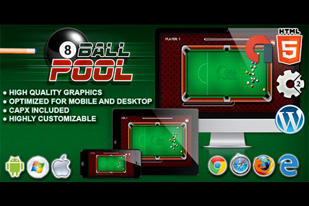 Pool 8 Ball - HTML5 Game + Mobile Version! (Construct 3