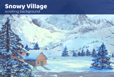 Snowy Village - Scrolling Background main cover image