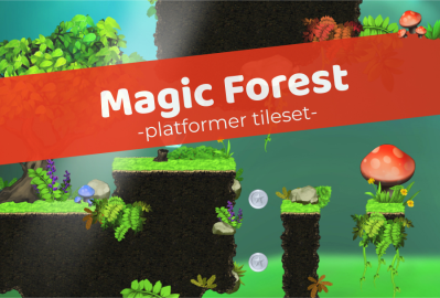 Magic Forest - Platformer Tileset main cover image