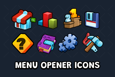 Game GUI menu icons main cover image